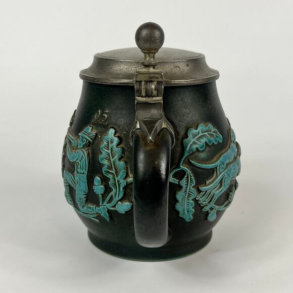 1973 Beer Stein Hunting Scene Hounds Damaged Mug Vtg 100 Year Gift Fathers Day - Picture 4 of 15